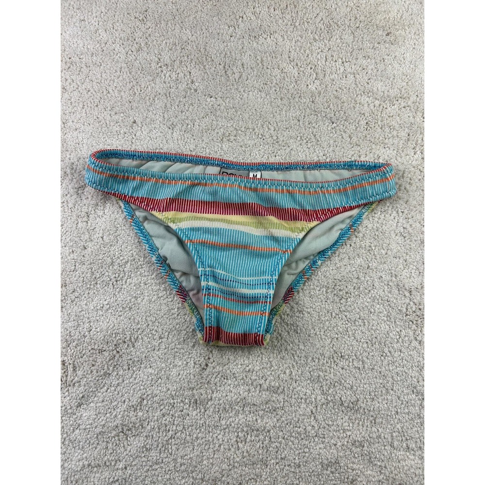 Roxy Bikini Bottom Womens Medium Multicolor Stripe Swim Made USA Quiksilver Surf